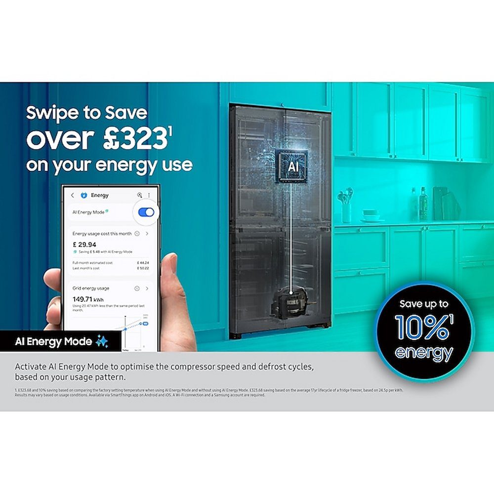 Samsung Series 6 AI SpaceMax American Fridge Freezer With Ice & Water RS70F64KDFEU - Black Samsung Series 6 AI SpaceMax American Fridge Freezer With Ice & Water RS70F64KDFEU - Black