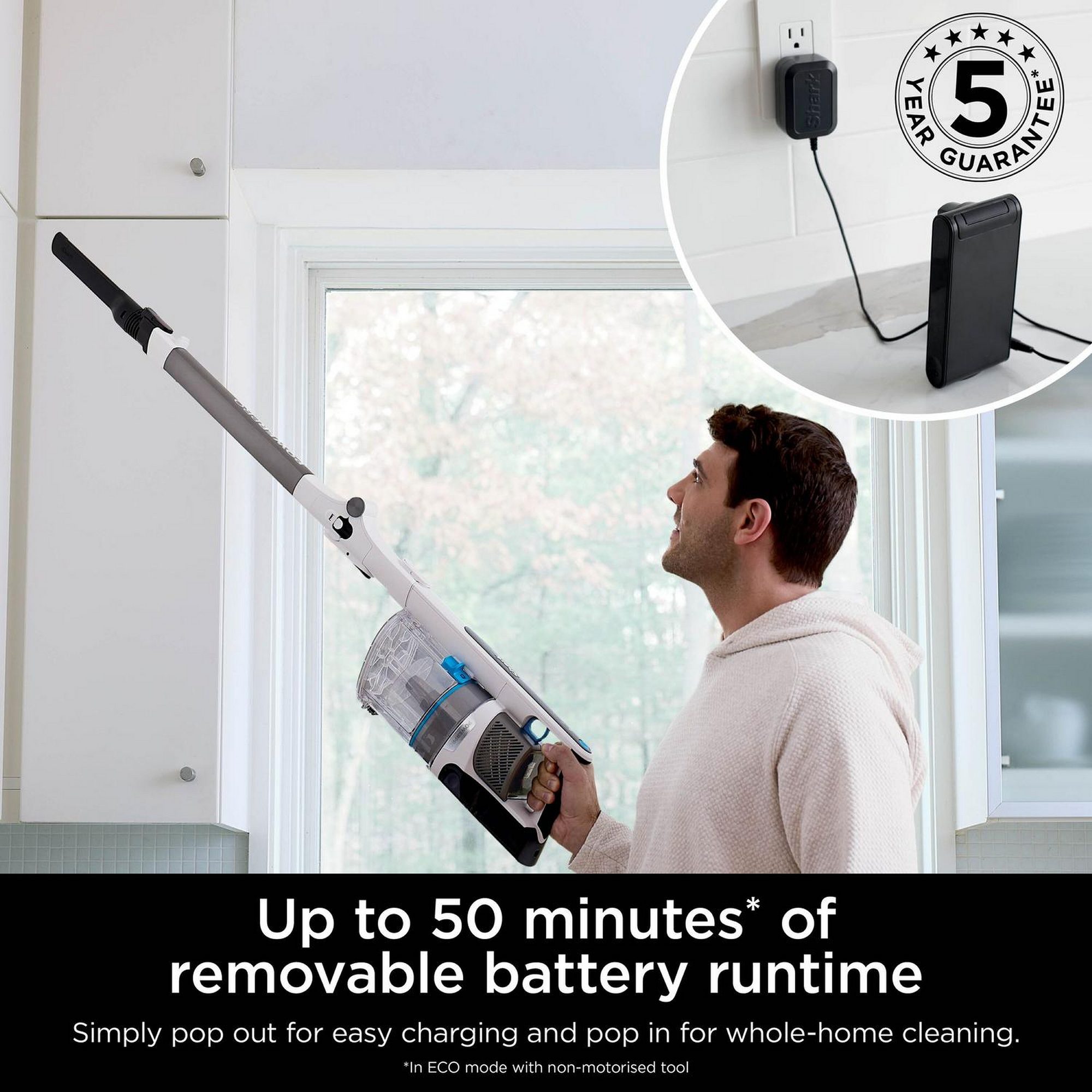 Shark PowerDetect Cordless Stick Vacuum Cleaner IZ380UKT - Grey Shark PowerDetect Cordless Stick Vacuum Cleaner IZ380UKT - Grey