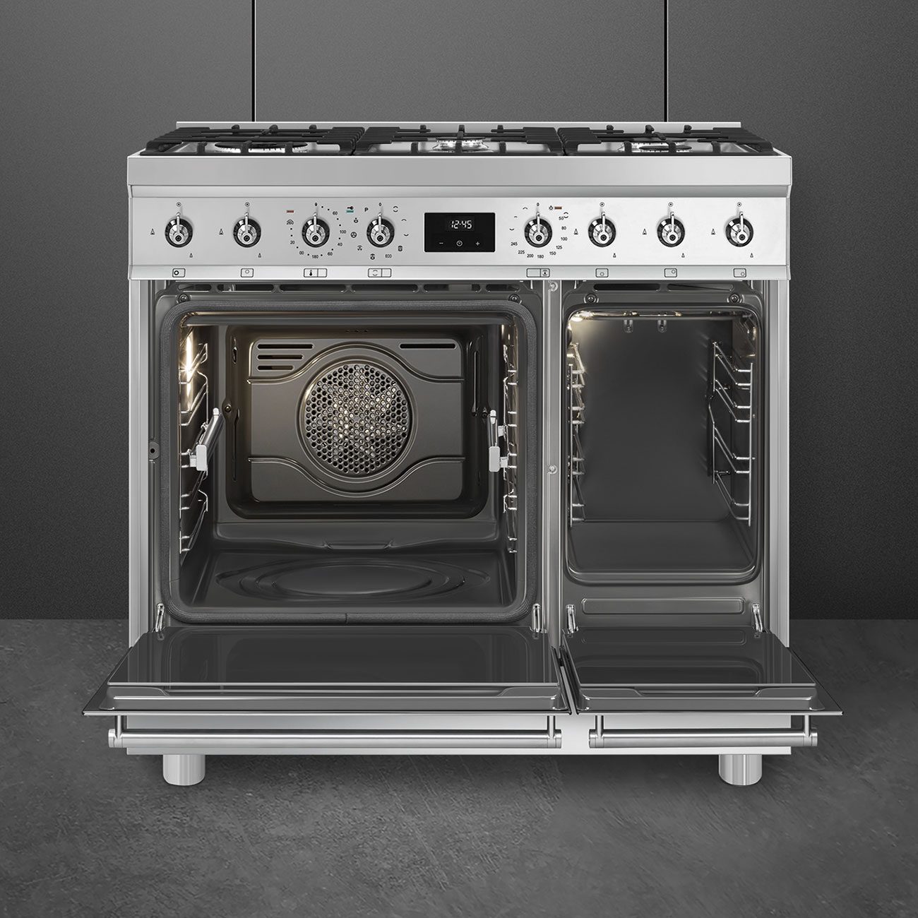 Smeg 90cm Symphony Pyrolytic Dual Fuel Range Cooker C92GPX2 - Stainless Steel Smeg 90cm Symphony Pyrolytic Dual Fuel Range Cooker C92GPX2 - Stainless Steel