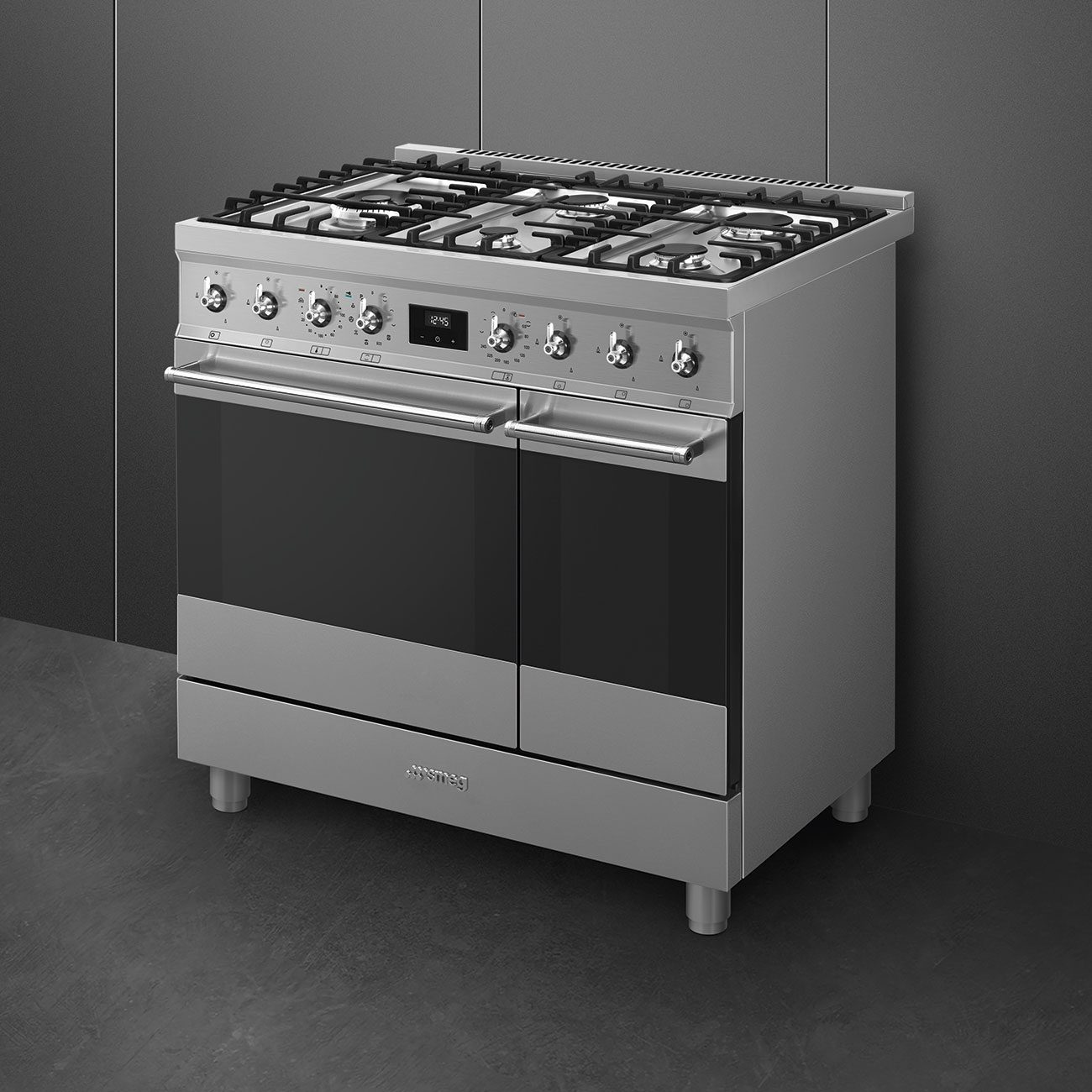 Smeg 90cm Symphony Pyrolytic Dual Fuel Range Cooker C92GPX2 - Stainless Steel Smeg 90cm Symphony Pyrolytic Dual Fuel Range Cooker C92GPX2 - Stainless Steel