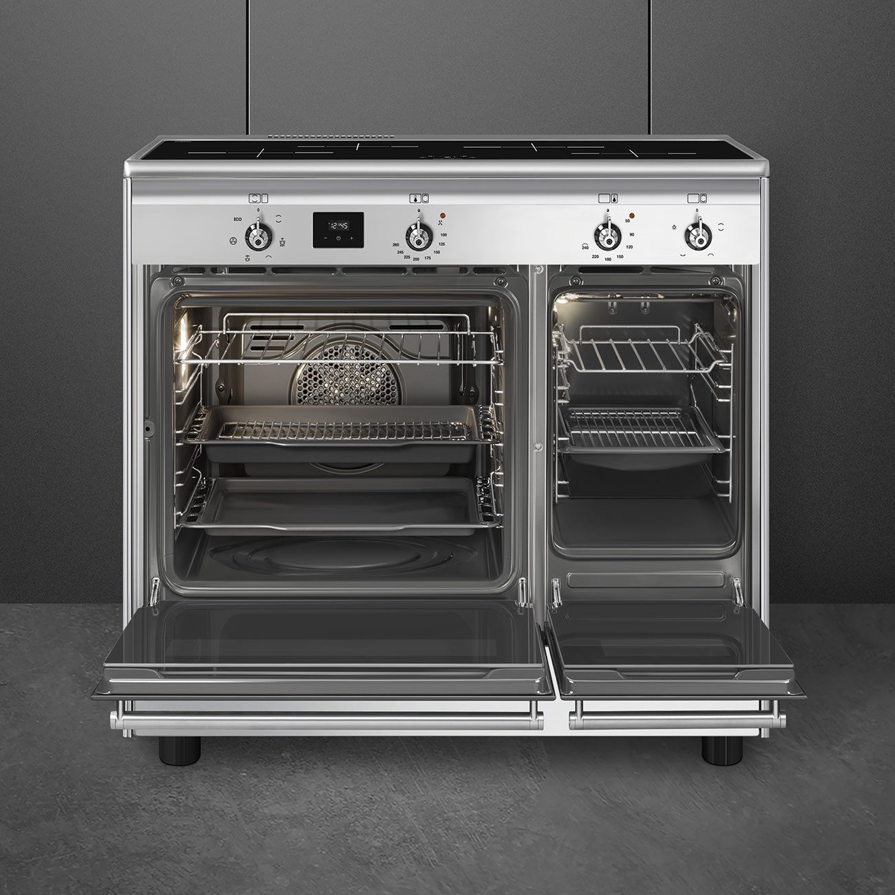 Smeg 90cm Concert Induction Range Cooker CX92IM - Stainless Steel Smeg 90cm Concert Induction Range Cooker CX92IM - Stainless Steel