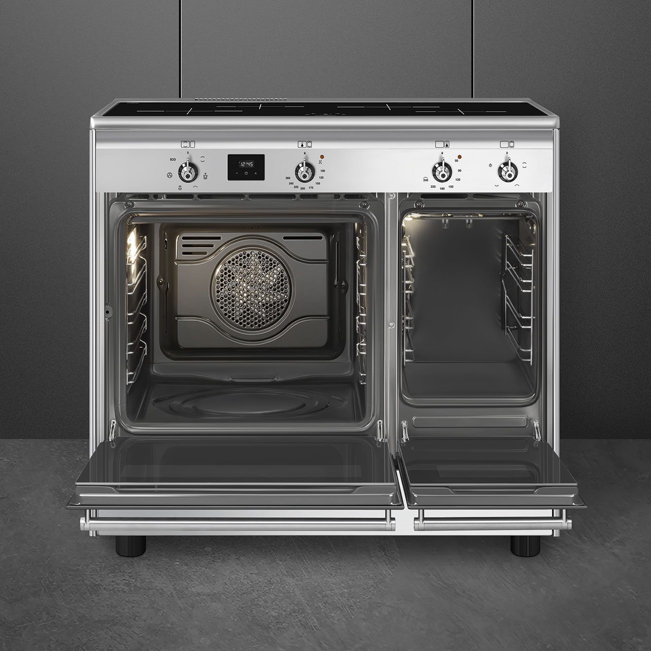 Smeg 90cm Concert Induction Range Cooker CX92IM - Stainless Steel Smeg 90cm Concert Induction Range Cooker CX92IM - Stainless Steel