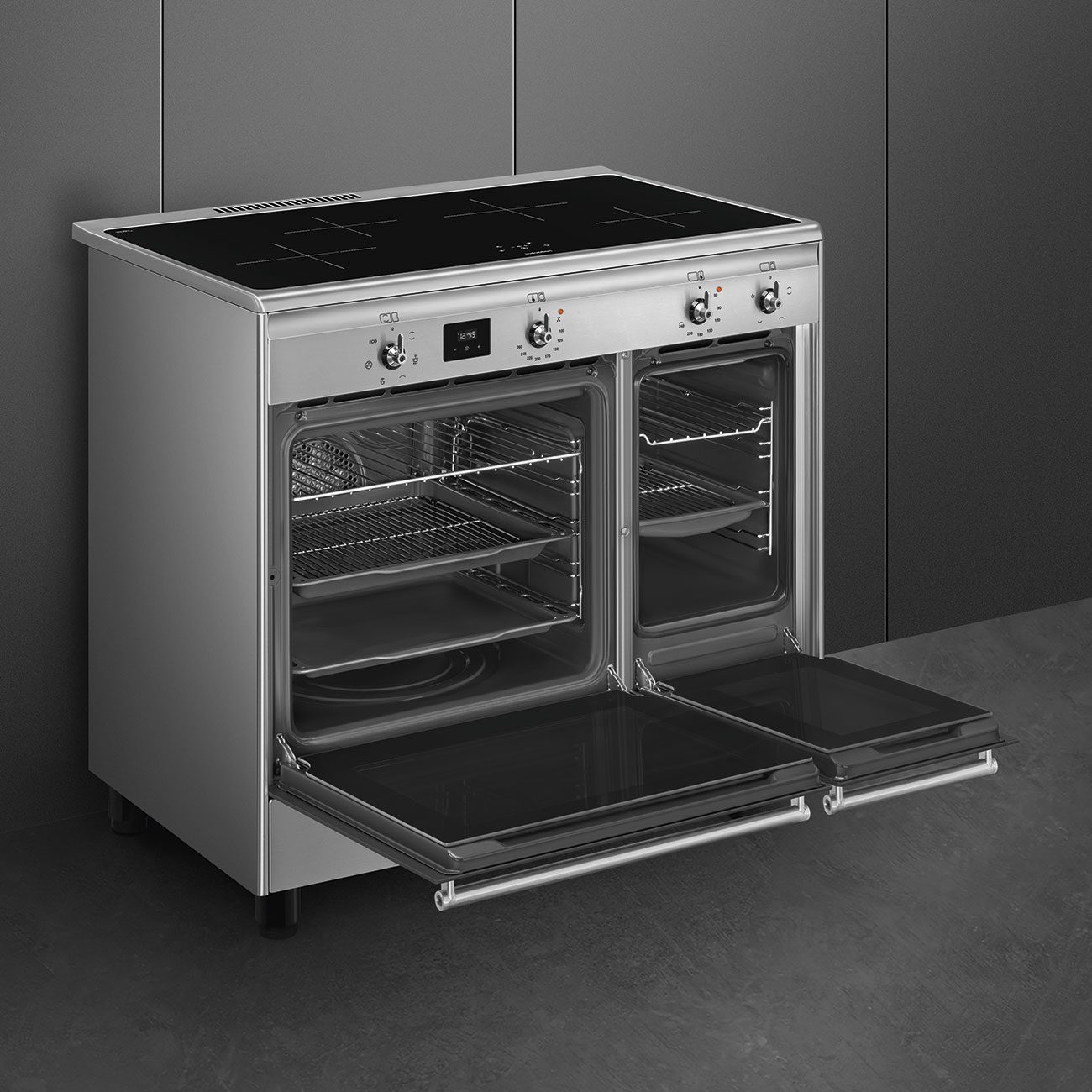 Smeg 90cm Concert Induction Range Cooker CX92IM - Stainless Steel Smeg 90cm Concert Induction Range Cooker CX92IM - Stainless Steel