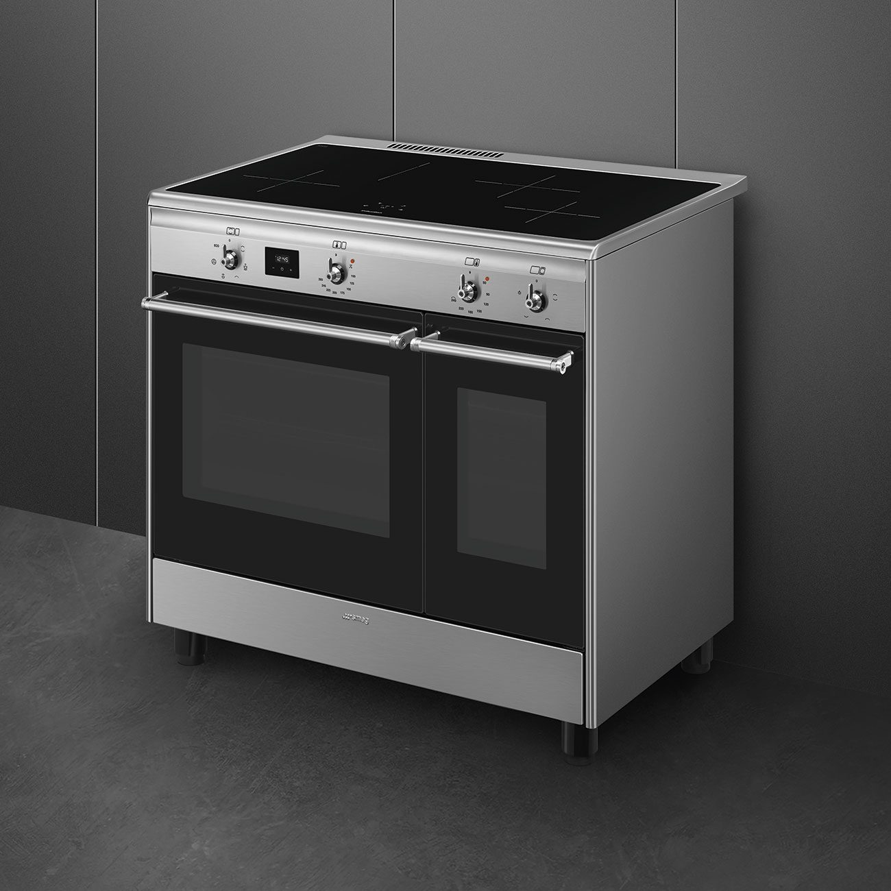 Smeg 90cm Concert Induction Range Cooker CX92IM - Stainless Steel Smeg 90cm Concert Induction Range Cooker CX92IM - Stainless Steel