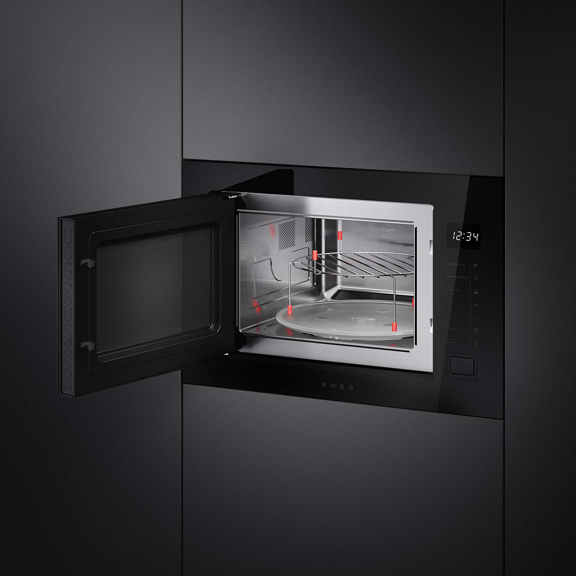 Smeg Musa Built In Microwave And Grill FMI225BI - Black Smeg Musa Built In Microwave And Grill FMI225BI - Black