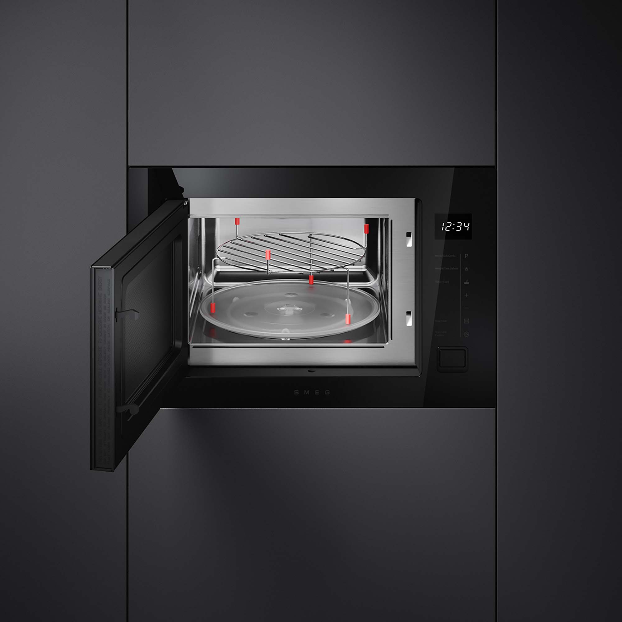 Smeg Musa Built In Microwave And Grill FMI225BI - Black Smeg Musa Built In Microwave And Grill FMI225BI - Black