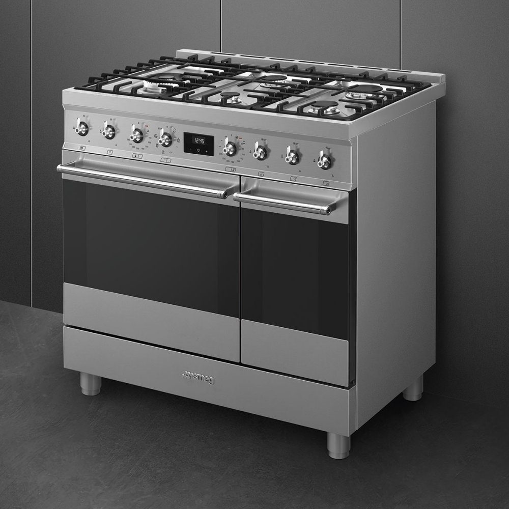 Smeg 90cm Dual Fuel Range Cooker C92GMX2 - Stainless Steel Smeg 90cm Dual Fuel Range Cooker C92GMX2 - Stainless Steel