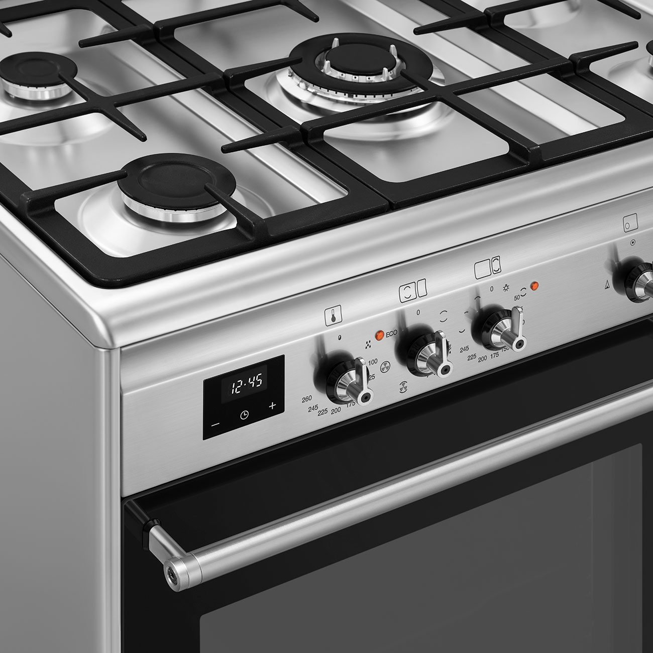 Smeg 90cm Concert Dual Fuel Range Cooker CX92GM - Stainless Steel Smeg 90cm Concert Dual Fuel Range Cooker CX92GM - Stainless Steel