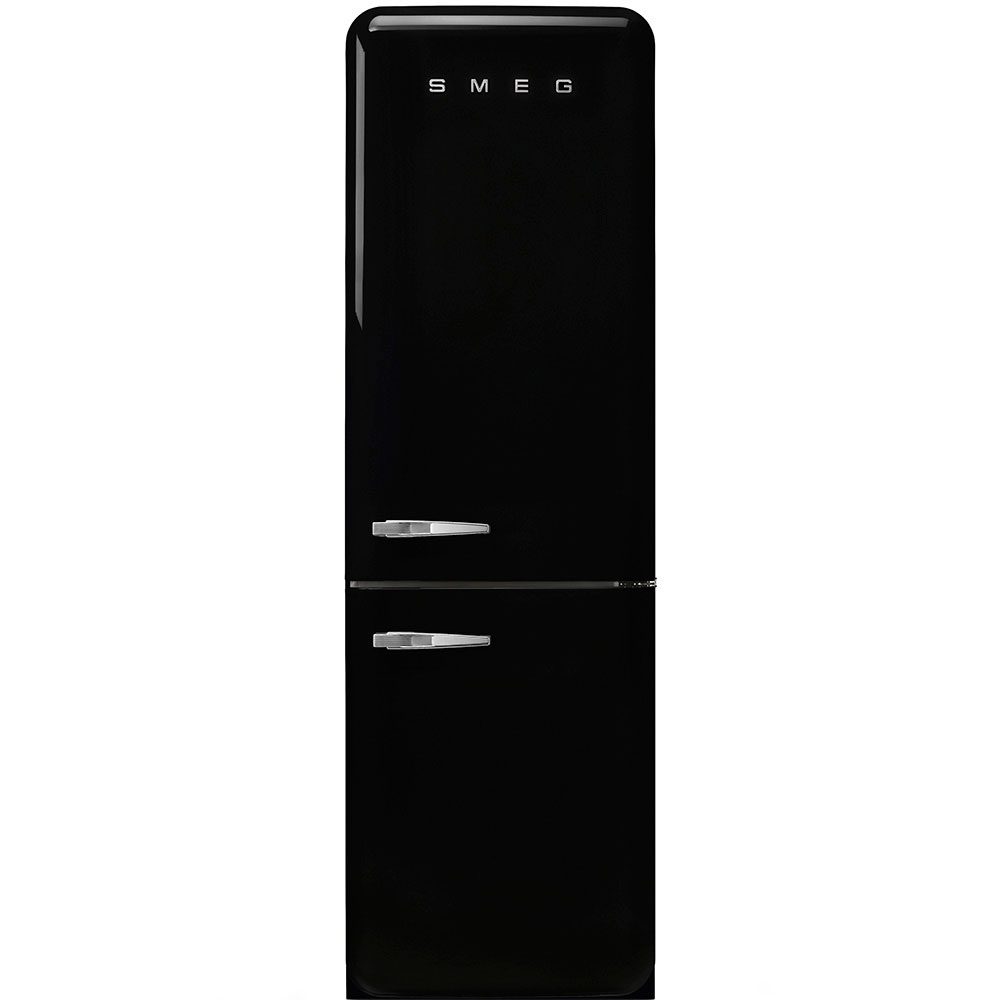 Smeg  60cm Retro Frost Free Fridge Freezer Right Hand Hinge FAB32RBL6UK - BLACK