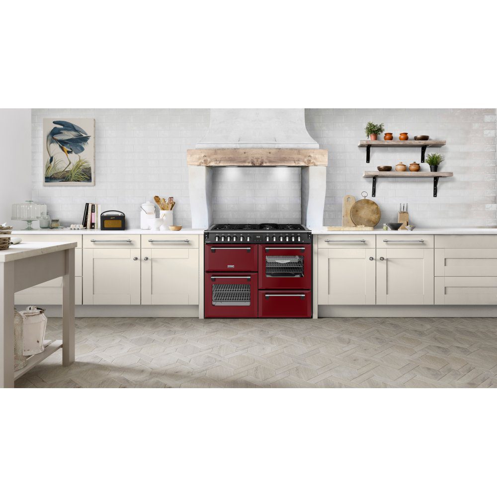 Stoves 12032 Richmond DX 110cm Dual Fuel Range Cooker ST DX RCA RICH 110DF GAR - GARNET RED Stoves 12032 Richmond DX 110cm Dual Fuel Range Cooker ST DX RCA RICH 110DF GAR - GARNET RED