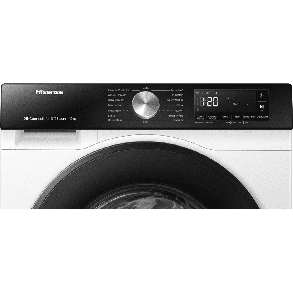 Hisense 12kg 3S Series Washing Machine 1400rpm WF3S1243BW3 - White Hisense 12kg 3S Series Washing Machine 1400rpm WF3S1243BW3 - White