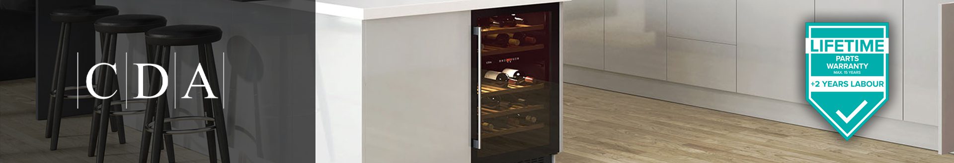 CDA wine cooler warranty promotional image