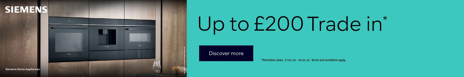 a promotional image for a Siemens trade in and save promotion.