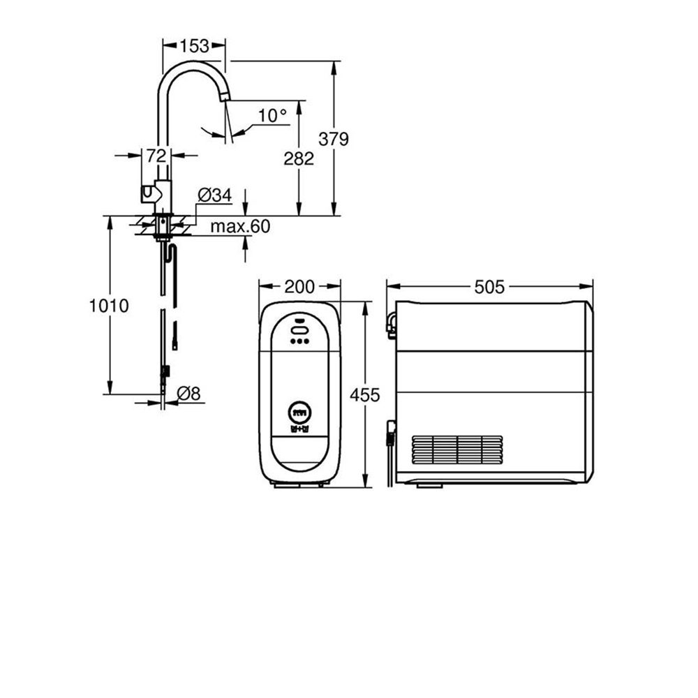 Grohe Blue Home Mono Sparkling Water Tap 31498DC1 - STAINLESS STEEL Grohe Blue Home Mono Sparkling Water Tap 31498DC1 - STAINLESS STEEL