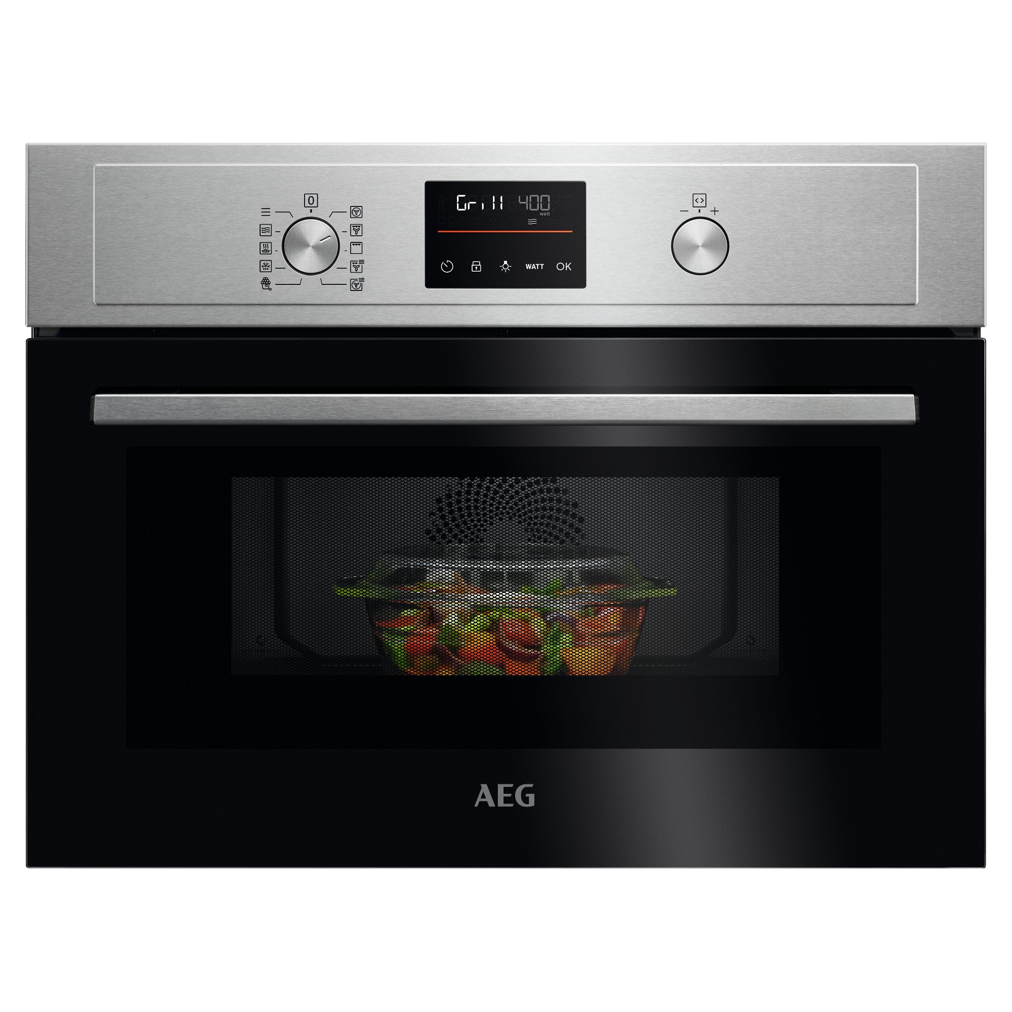 AEG Series 5000 Built In Combi Microwave For Tall Housing KOX36506EM - STAINLESS STEEL