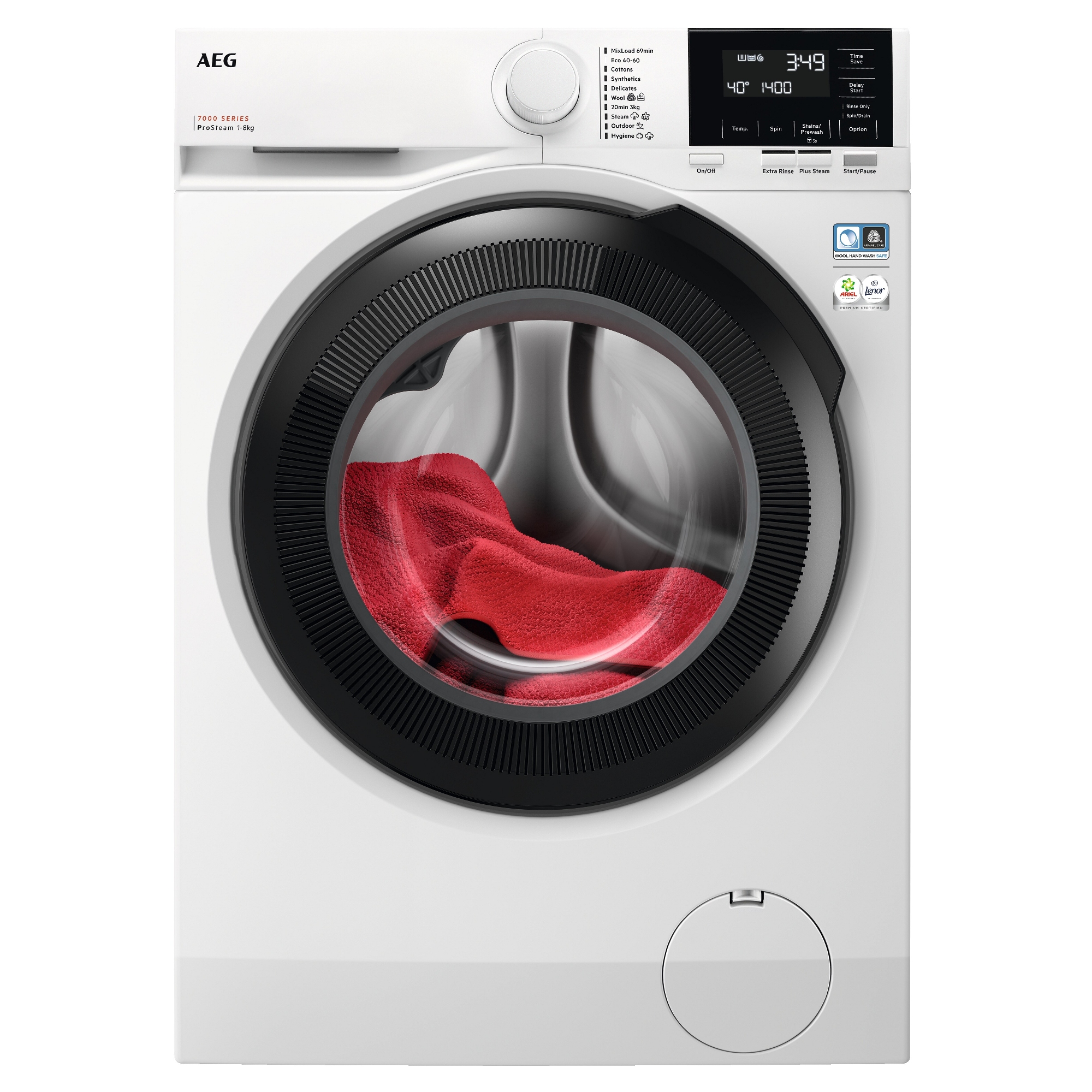 8kg Series 7000 ProSteam Washing Machine 1400rpm LFSR71844B - White