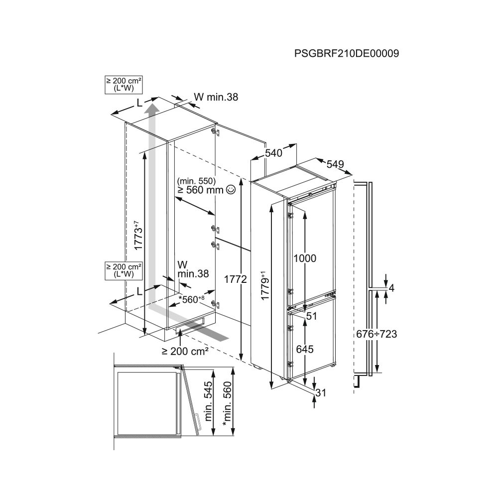 AEG 177cm Series 6000 Integrated 70/30 Frost Free Fridge Freezer OSC6N181ES AEG 177cm Series 6000 Integrated 70/30 Frost Free Fridge Freezer OSC6N181ES