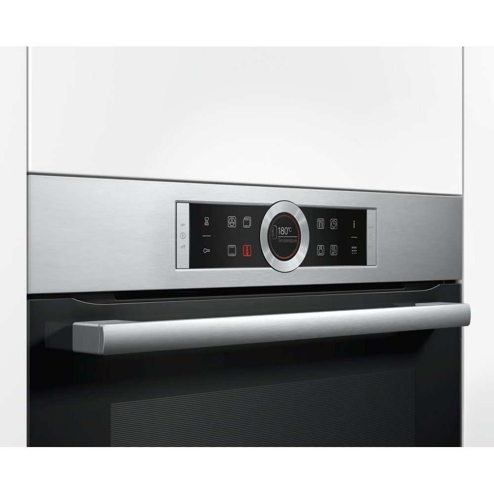 Bosch Series 8 Pyrolytic Multifunction Single Oven HBG674BS1B - STAINLESS STEEL Bosch Series 8 Pyrolytic Multifunction Single Oven HBG674BS1B - STAINLESS STEEL