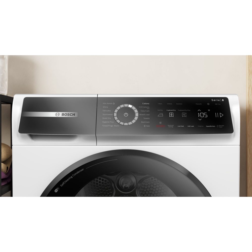Bosch WQB246C9GB 9kg Series 8 Heat Pump Condenser Tumble Dryer - WHITE Bosch WQB246C9GB 9kg Series 8 Heat Pump Condenser Tumble Dryer - WHITE