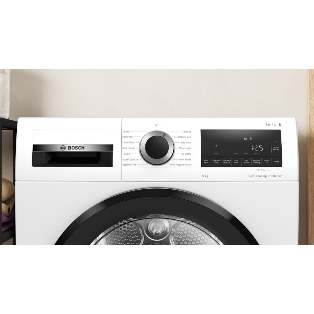 Bosch 9kg Series 6 Reverse Action Heat Pump Condenser Tumble Dryer WQG245A0GB - WHITE Bosch 9kg Series 6 Reverse Action Heat Pump Condenser Tumble Dryer WQG245A0GB - WHITE