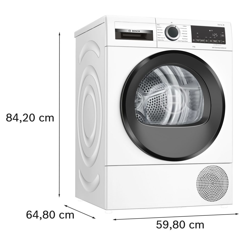 Bosch 9kg Series 6 Reverse Action Heat Pump Condenser Tumble Dryer WQG245A0GB - WHITE Bosch 9kg Series 6 Reverse Action Heat Pump Condenser Tumble Dryer WQG245A0GB - WHITE