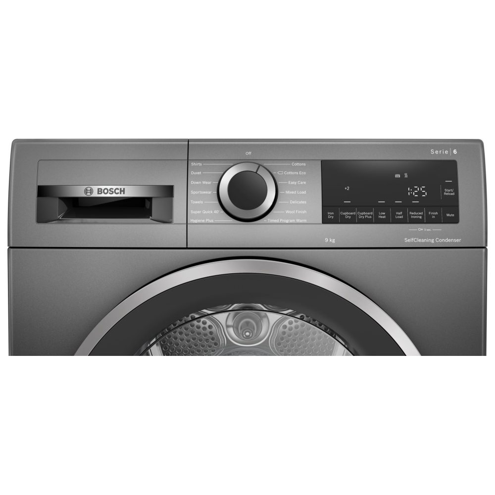 Bosch 9kg Series 6 Heat Pump Condenser Tumble Dryer WQG245R9GB - GRAPHITE Bosch 9kg Series 6 Heat Pump Condenser Tumble Dryer WQG245R9GB - GRAPHITE