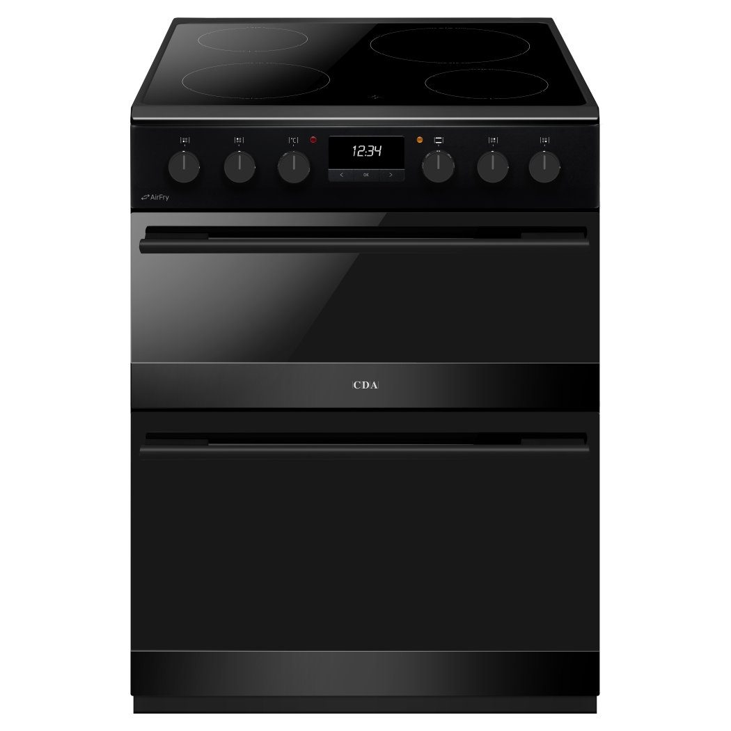 CDA 60cm Freestanding Ceramic Cooker with Air Fry CFC6100MB - BLACK CDA 60cm Freestanding Ceramic Cooker with Air Fry CFC6100MB - BLACK