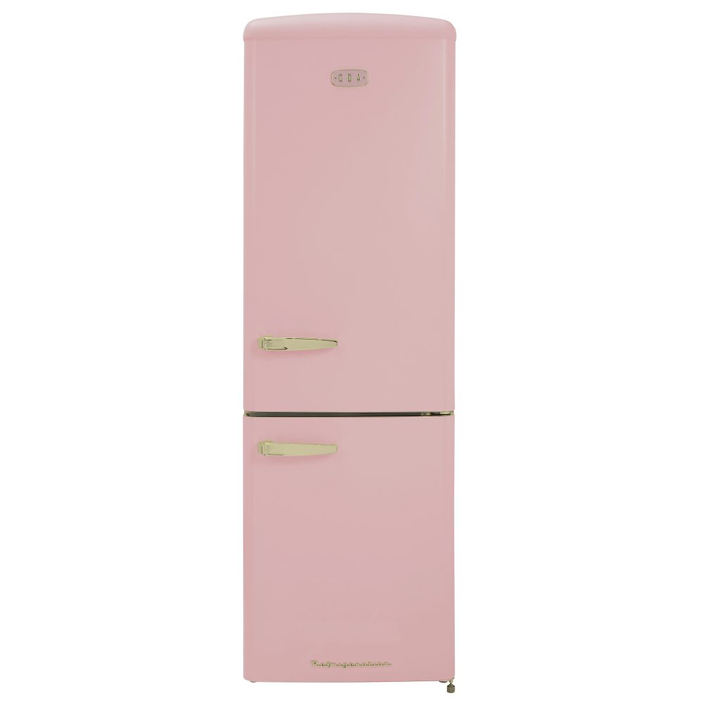 CDA 60cm Retro Frost Free Fridge Freezer FLORENCE TEA ROSE - PINK CDA 60cm Retro Frost Free Fridge Freezer FLORENCE TEA ROSE - PINK