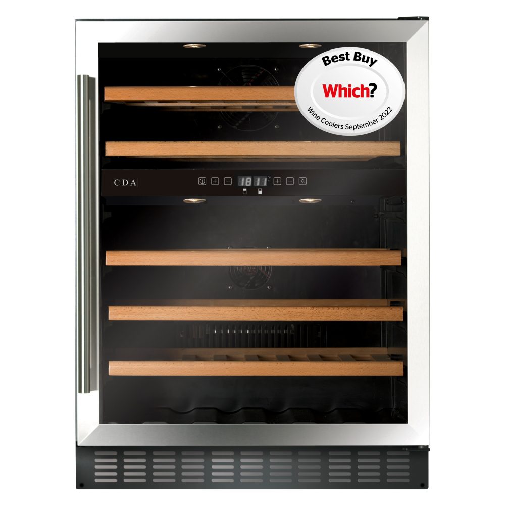 CDA 60cm Undercounter Wine Cooler FWC604SS - STAINLESS STEEL CDA 60cm Undercounter Wine Cooler FWC604SS - STAINLESS STEEL