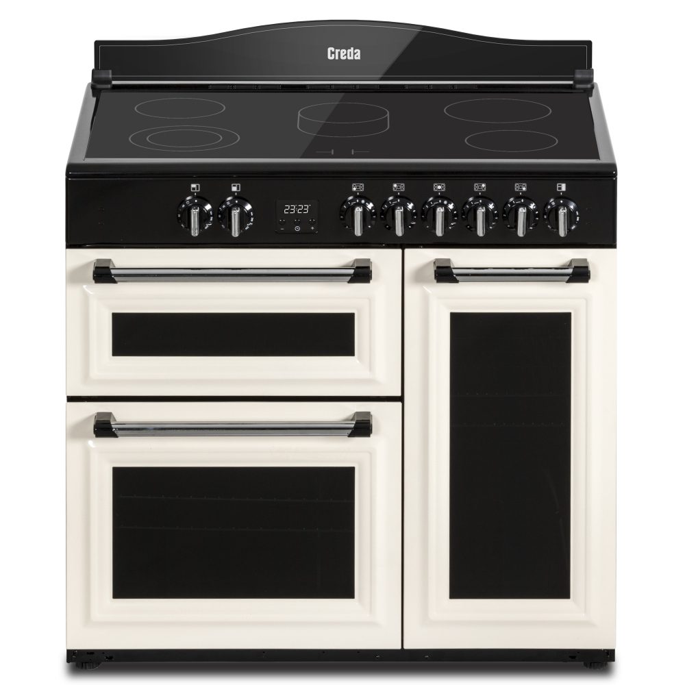 Creda 90cm Traditional Electric Ceramic Range Cooker C90RCCTCRM - CREAM Creda 90cm Traditional Electric Ceramic Range Cooker C90RCCTCRM - CREAM