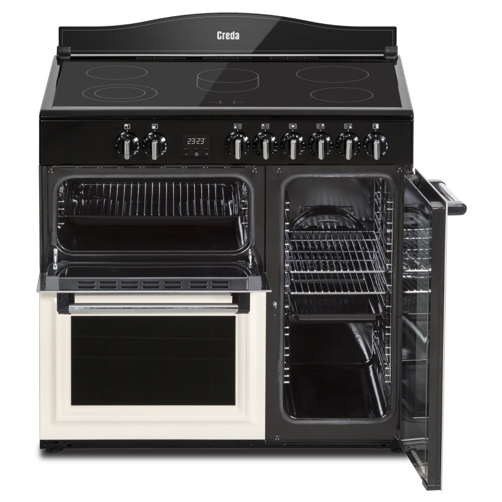 Creda 90cm Traditional Electric Ceramic Range Cooker C90RCCTCRM - CREAM Creda 90cm Traditional Electric Ceramic Range Cooker C90RCCTCRM - CREAM