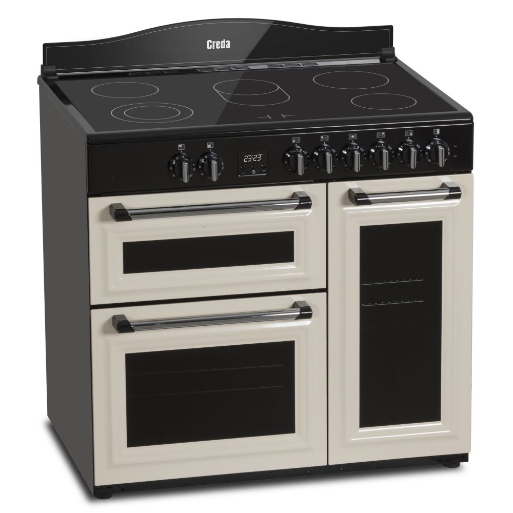 Creda 90cm Traditional Electric Ceramic Range Cooker C90RCCTCRM - CREAM Creda 90cm Traditional Electric Ceramic Range Cooker C90RCCTCRM - CREAM