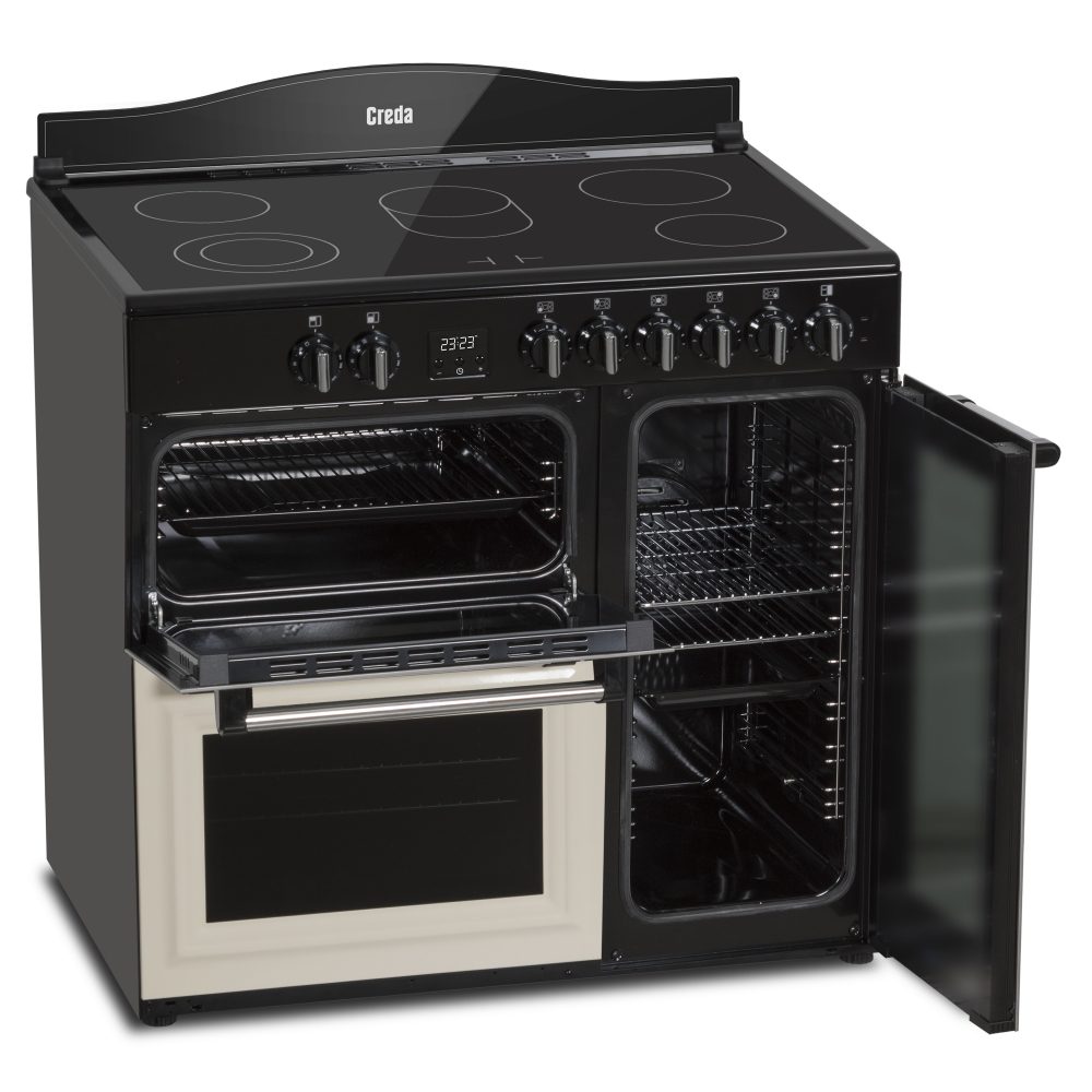 Creda 90cm Traditional Electric Ceramic Range Cooker C90RCCTCRM - CREAM Creda 90cm Traditional Electric Ceramic Range Cooker C90RCCTCRM - CREAM