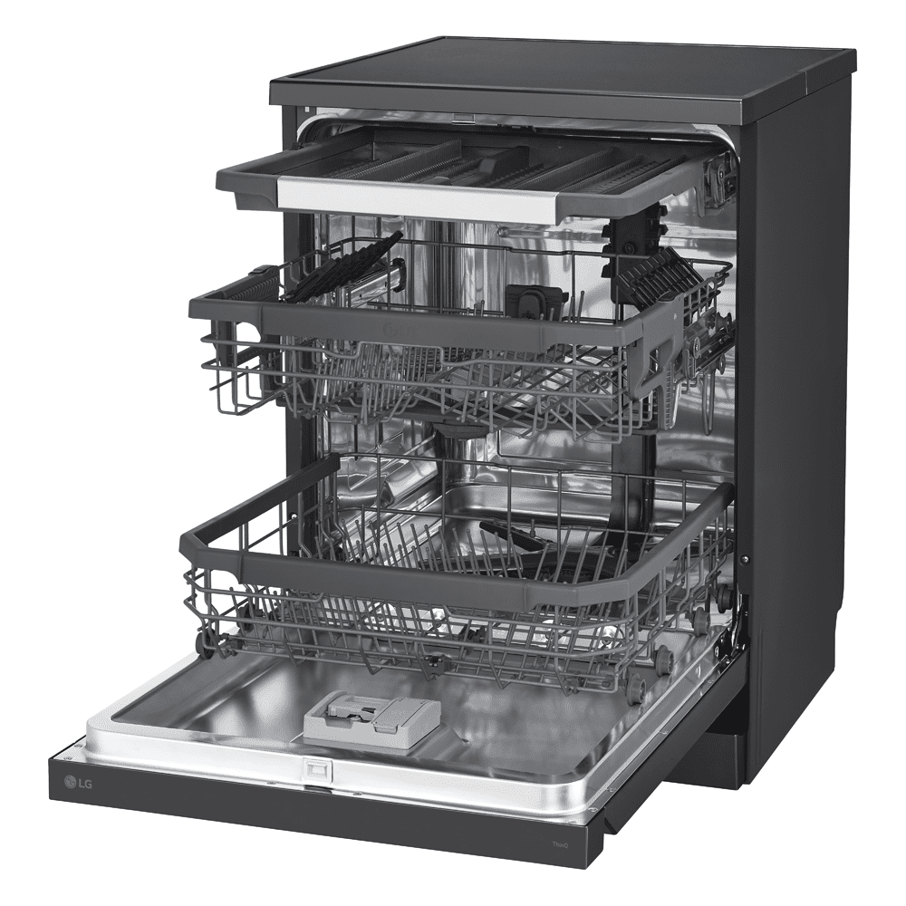 LG 60cm Freestanding Dishwasher DF365FMS - BLACK STEEL LG 60cm Freestanding Dishwasher DF365FMS - BLACK STEEL