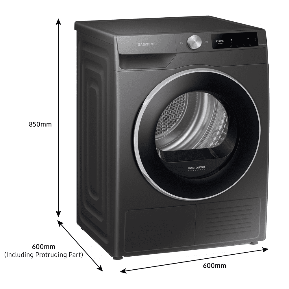 Samsung 9kg Heat Pump Condenser Dryer DV90T6240LN - Graphite Samsung 9kg Heat Pump Condenser Dryer DV90T6240LN - Graphite