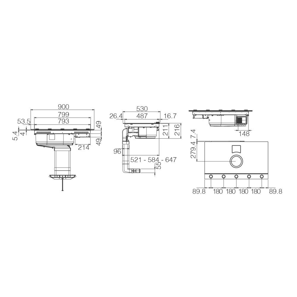 Elica 90cm Nikolatesla Unplugged Recirculation Air Venting Induction Hob NT-UNPLUG-BK-RC - BLACK Elica 90cm Nikolatesla Unplugged Recirculation Air Venting Induction Hob NT-UNPLUG-BK-RC - BLACK