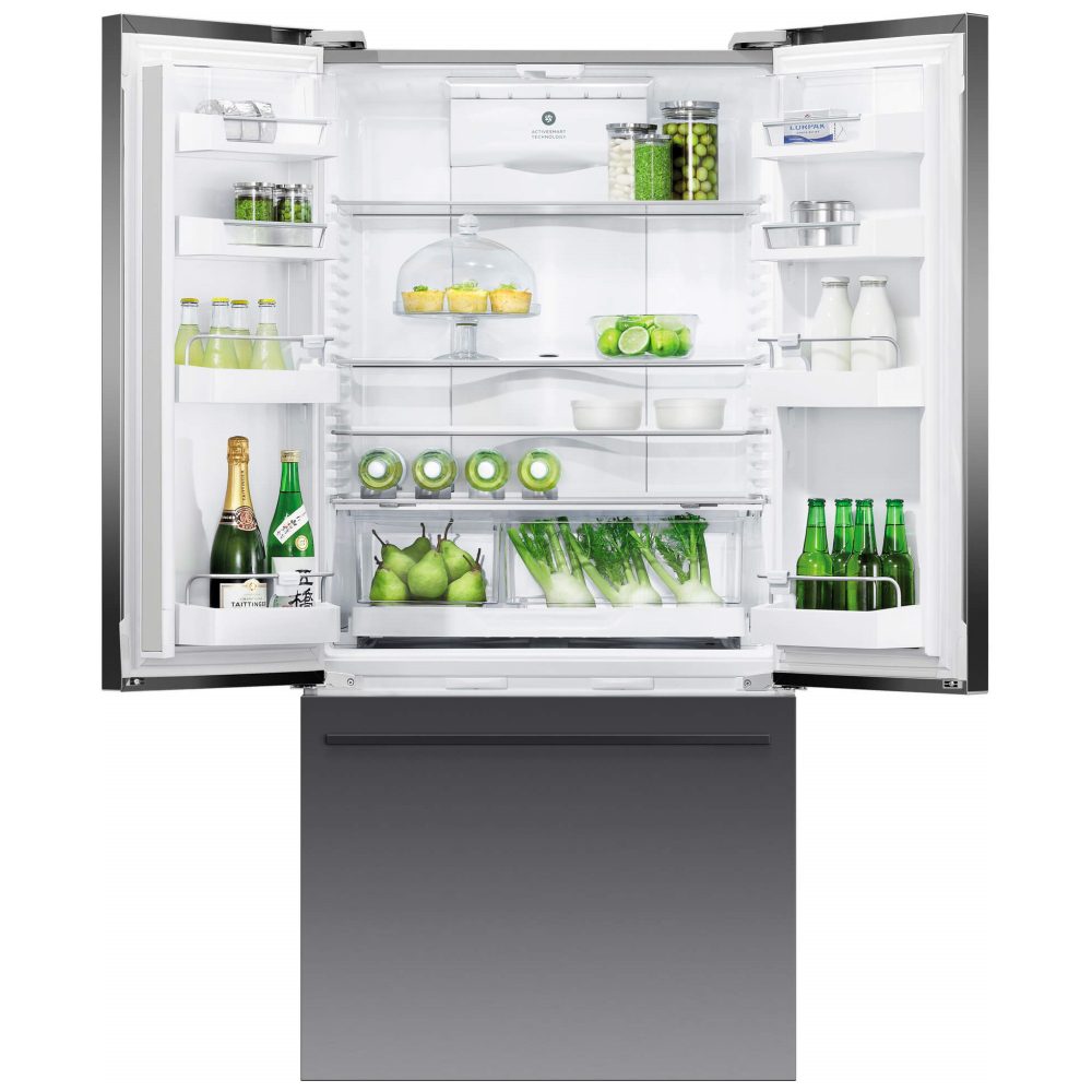 Fisher Paykel 79cm French Style Fridge Freezer Non Ice & Water RF522ADB5 - BLACK STEEL Fisher Paykel 79cm French Style Fridge Freezer Non Ice & Water RF522ADB5 - BLACK STEEL