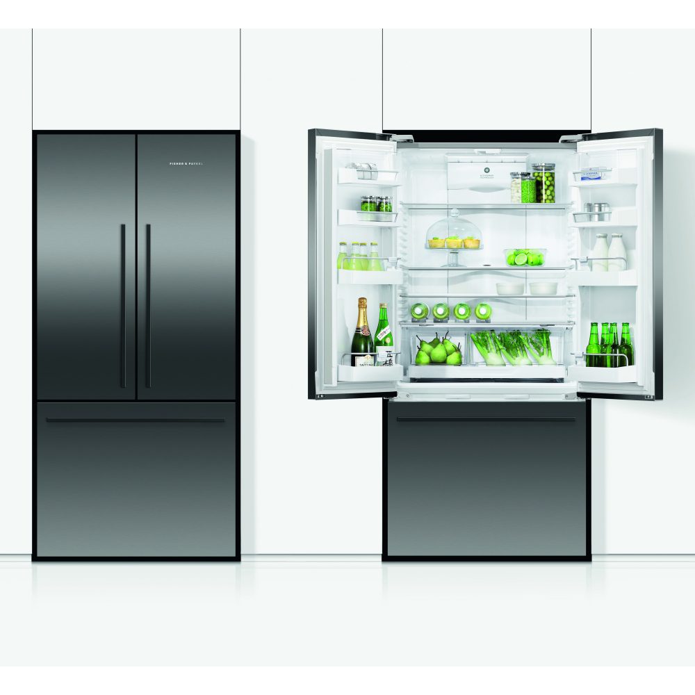Fisher Paykel 79cm French Style Fridge Freezer Non Ice & Water RF522ADB5 - BLACK STEEL Fisher Paykel 79cm French Style Fridge Freezer Non Ice & Water RF522ADB5 - BLACK STEEL