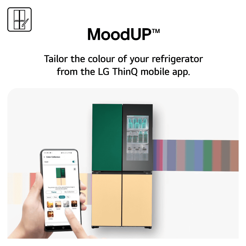 LG Mood Up Instaview French Style Fridge Freezer GMV960NNME - MOODUP LG Mood Up Instaview French Style Fridge Freezer GMV960NNME - MOODUP