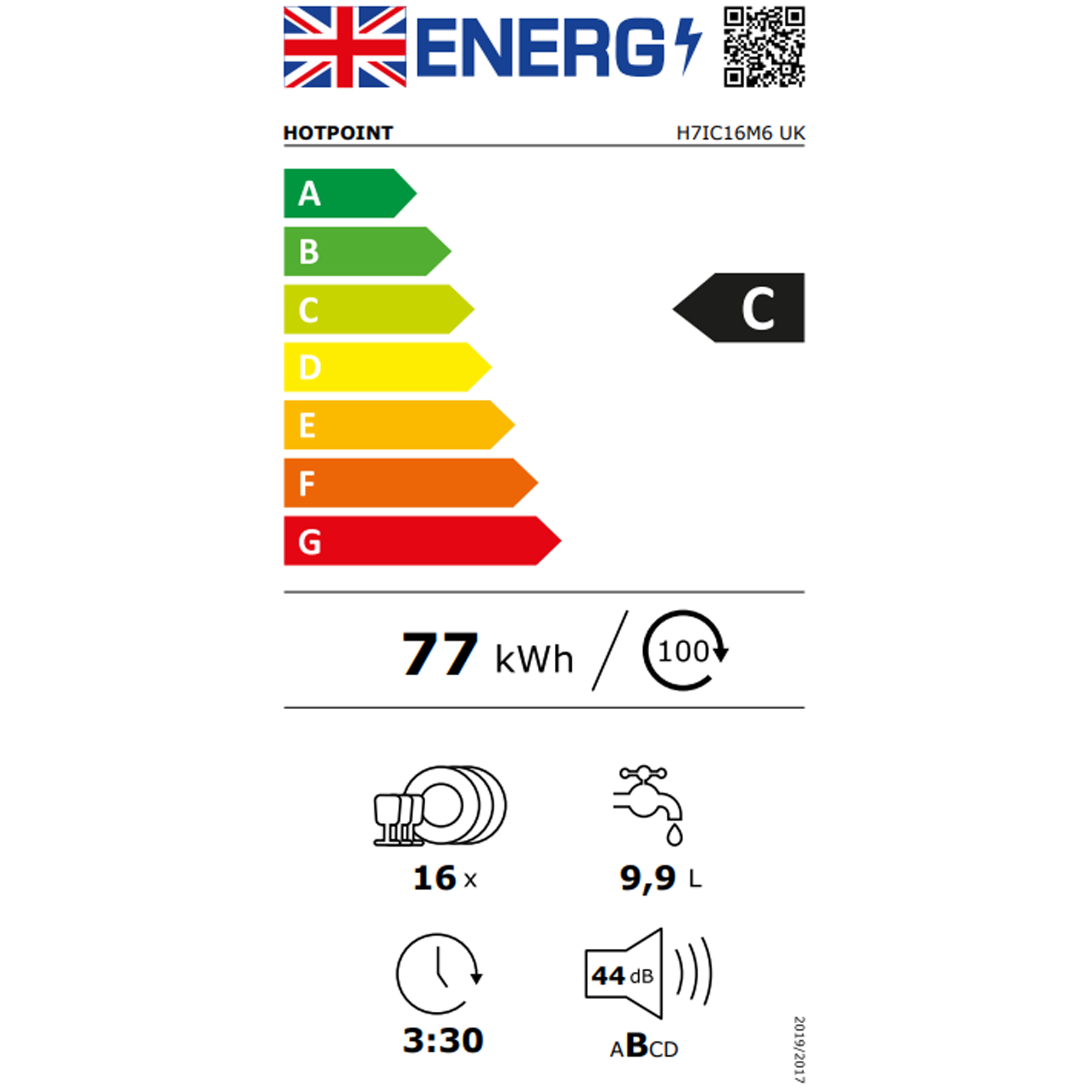 Hotpoint 60cm Fully Integrated Dishwasher H7IC16M6UK Hotpoint 60cm Fully Integrated Dishwasher H7IC16M6UK