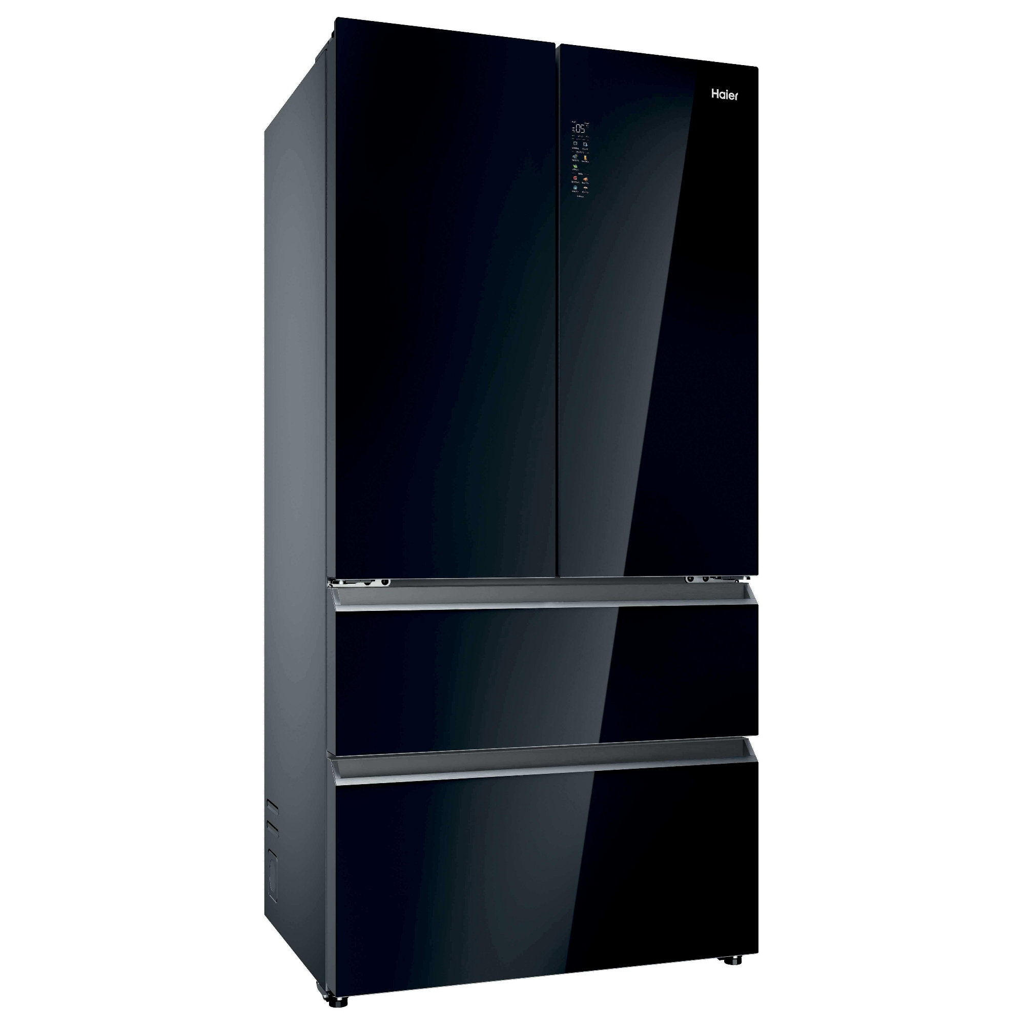 Haier Series 7 French Style Fridge Freezer With Ice Maker Non Plumbed HFR79F19DFGB - Black Glass Haier Series 7 French Style Fridge Freezer With Ice Maker Non Plumbed HFR79F19DFGB - Black Glass