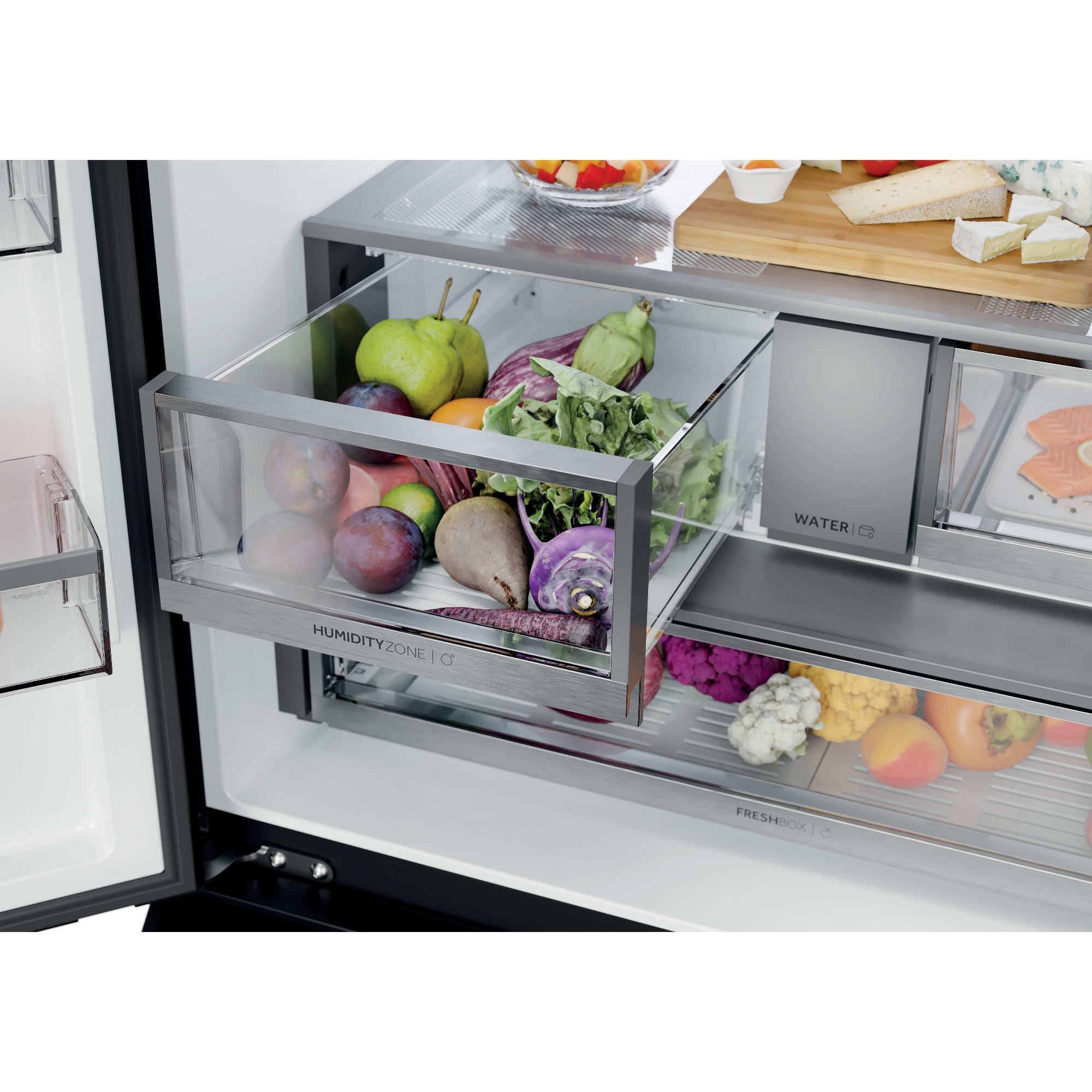 Haier Series 7 French Style Fridge Freezer With Ice Maker Non Plumbed HFR79F19DFGB - Black Glass Haier Series 7 French Style Fridge Freezer With Ice Maker Non Plumbed HFR79F19DFGB - Black Glass