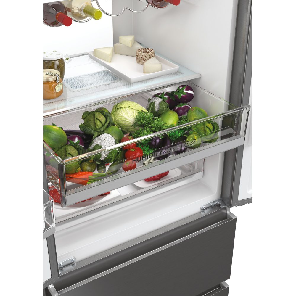 Haier 70cm French Style 4 Door Fridge Freezer Water Dispenser Non Plumbed HFW7720EWMP - GREY Haier 70cm French Style 4 Door Fridge Freezer Water Dispenser Non Plumbed HFW7720EWMP - GREY