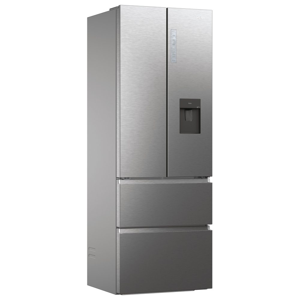 Haier 70cm French Style 4 Door Fridge Freezer Water Dispenser Non Plumbed HFW7720EWMP - GREY Haier 70cm French Style 4 Door Fridge Freezer Water Dispenser Non Plumbed HFW7720EWMP - GREY