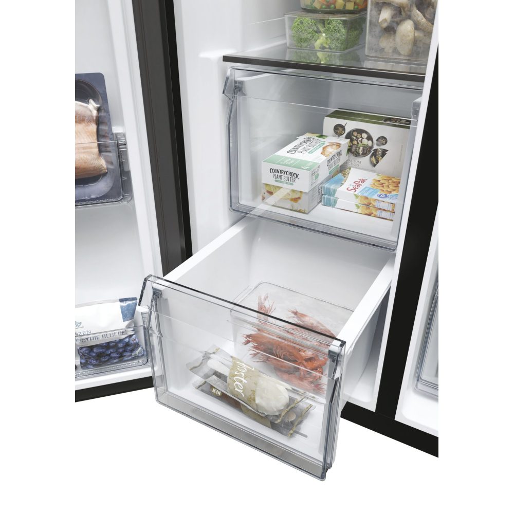 Haier HSW59F18EIPT American Style Fridge Freezer With Ice & Water - BLACK Haier HSW59F18EIPT American Style Fridge Freezer With Ice & Water - BLACK