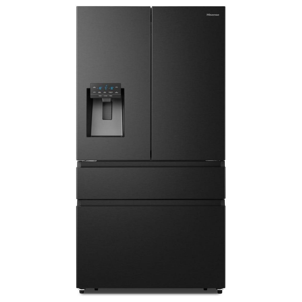 Hisense  PureFlat French Door Fridge Freezer With Ice & Water Non Plumbed RF728N4SBFE - Black