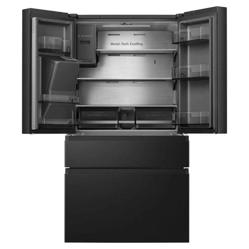 Hisense PureFlat French Door Fridge Freezer With Ice & Water Non Plumbed RF728N4SBFE - Black Hisense PureFlat French Door Fridge Freezer With Ice & Water Non Plumbed RF728N4SBFE - Black