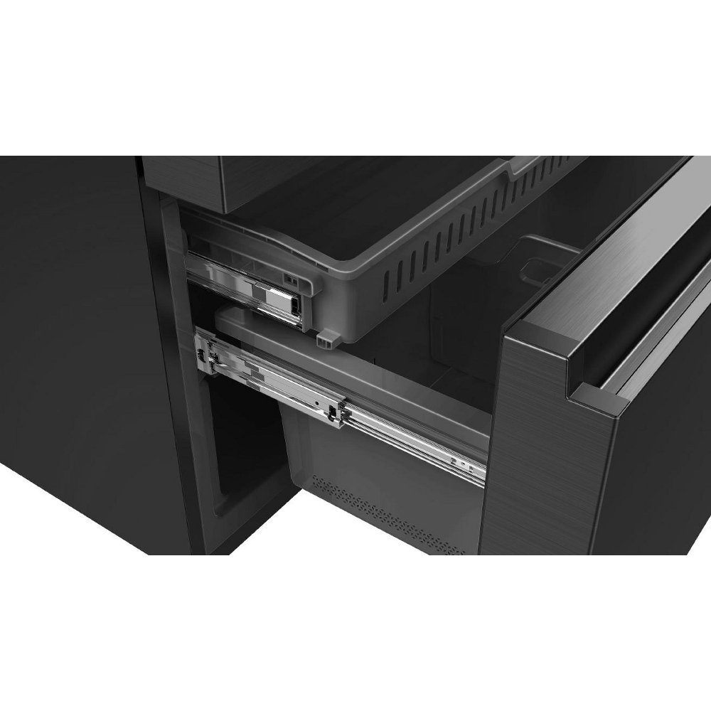 Hisense PureFlat French Door Fridge Freezer With Ice & Water Non Plumbed RF728N4SBFE - Black Hisense PureFlat French Door Fridge Freezer With Ice & Water Non Plumbed RF728N4SBFE - Black