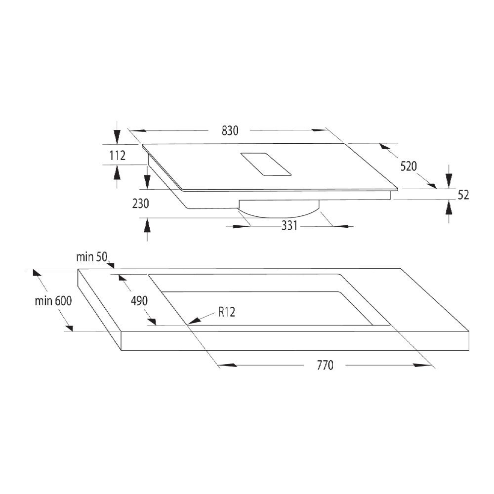 Hisense 83cm Air Venting Induction Hob HAS949BSC - BLACK Hisense 83cm Air Venting Induction Hob HAS949BSC - BLACK