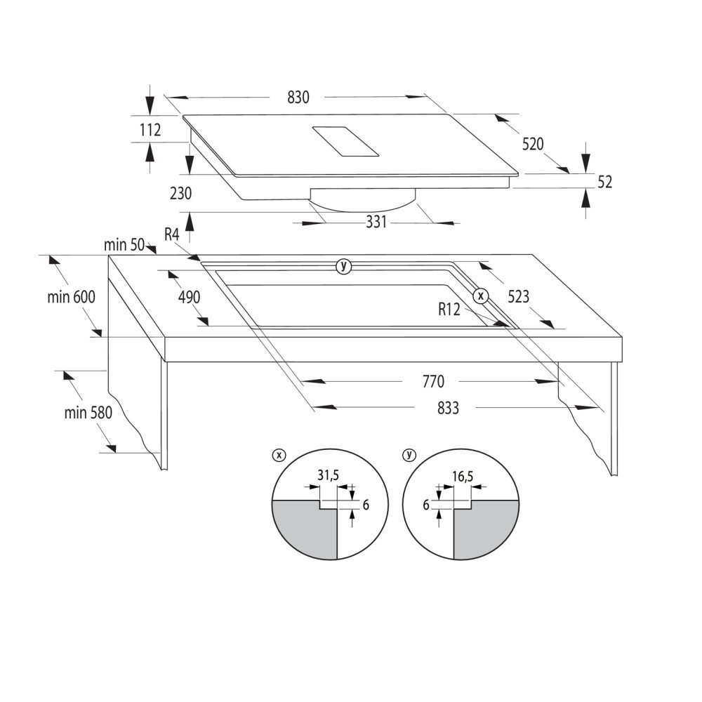 Hisense 83cm Air Venting Induction Hob HAS949BSC - BLACK Hisense 83cm Air Venting Induction Hob HAS949BSC - BLACK